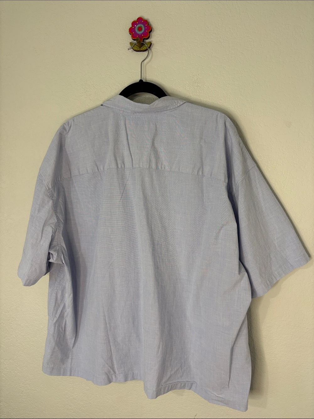 Abercrombie & Fitch Cropped Blue Camp Shirt Button Down XXL - Picture 3 of 5